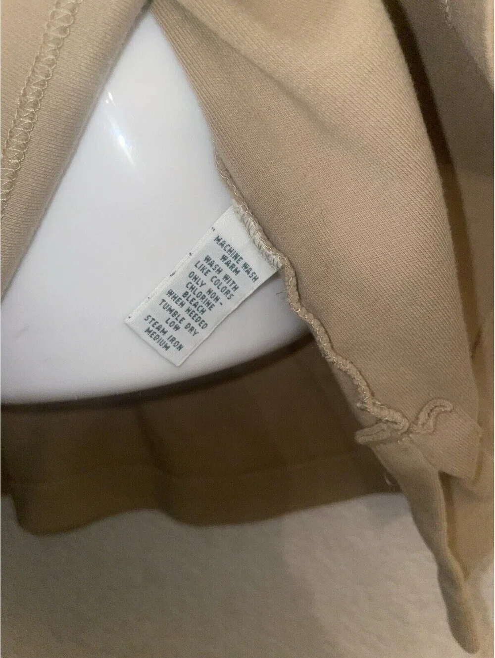 Vintage Lauren Ralph Lauren Polo Shirt Mens L Beige Brown Crest Logo Cotton